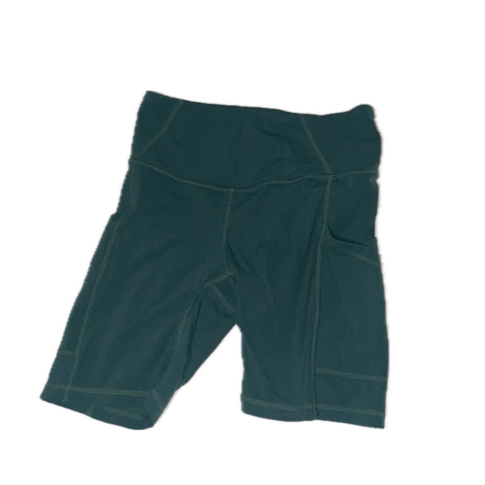 green biker shorts